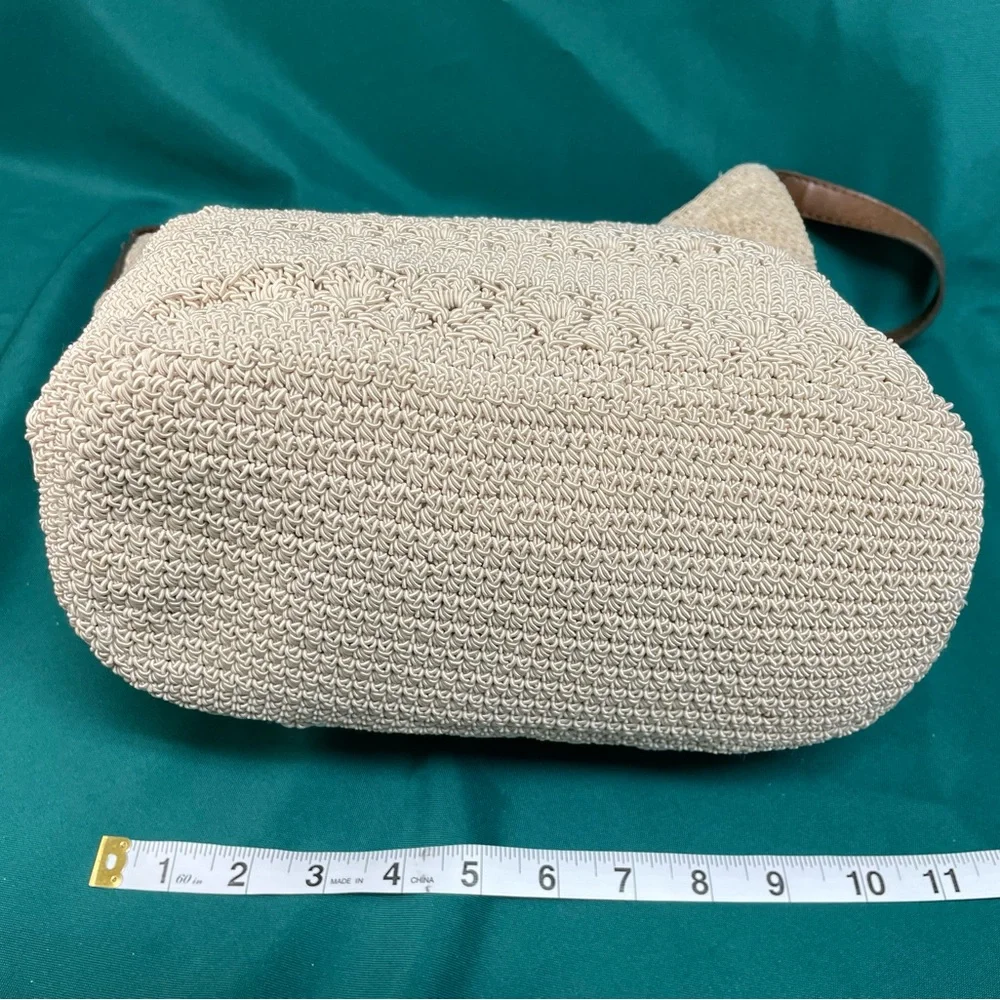 Jaclyn Smith Tan Crochet Hobo Bag